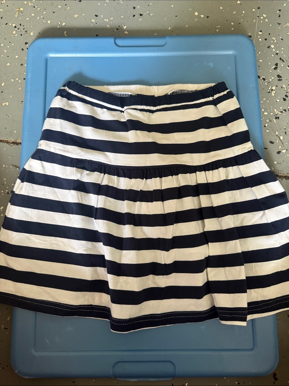 Lolly Wolly Doodle Navy and White Striped Circle Skirt
